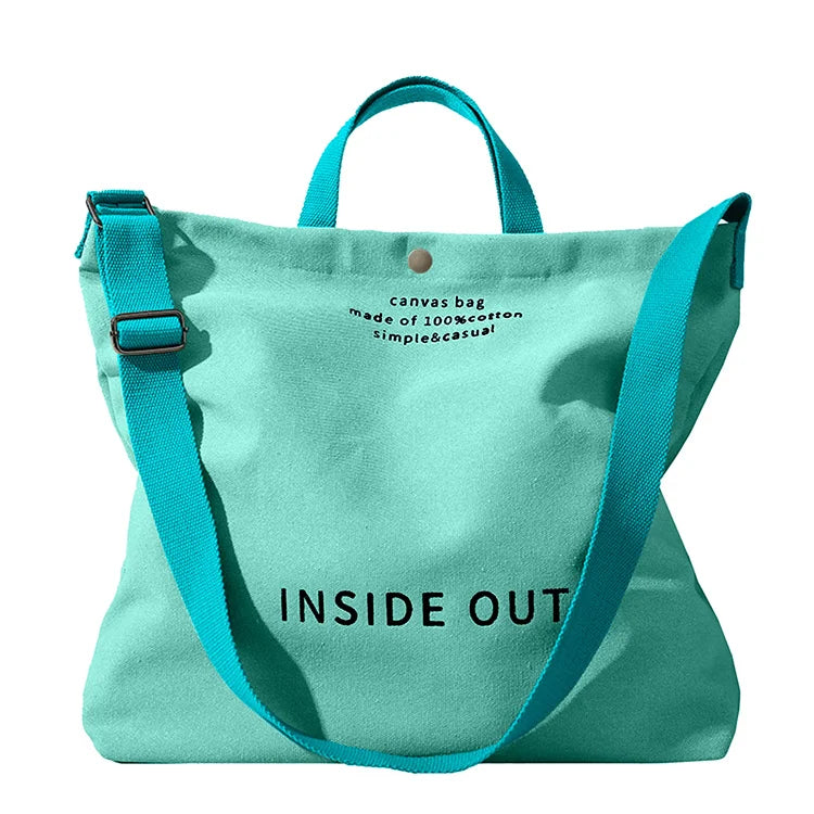 Canvas Tote Bag Colorful Shoulder Crossbody Bag Women'S Messenger Canvas Tote Bag