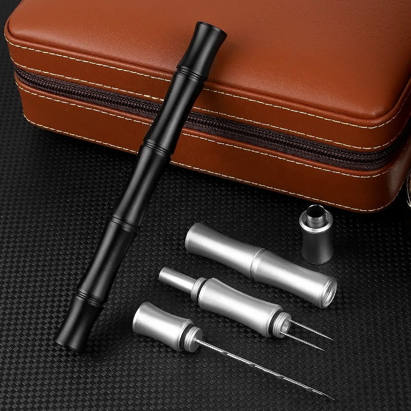 Aluminum 3 In1Multifunctional Cigar Needle Punch Cutter Portable Cigar Needle Dredger Puncher Travel Smoking Accessories