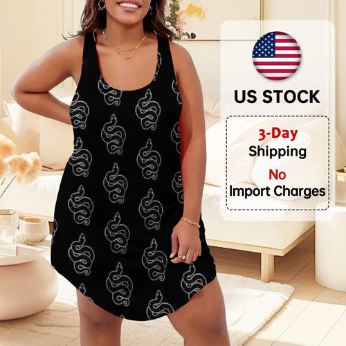 Women's Snake Print women's dress fashion Serpent Design Gothic Style Casual Summer Top
