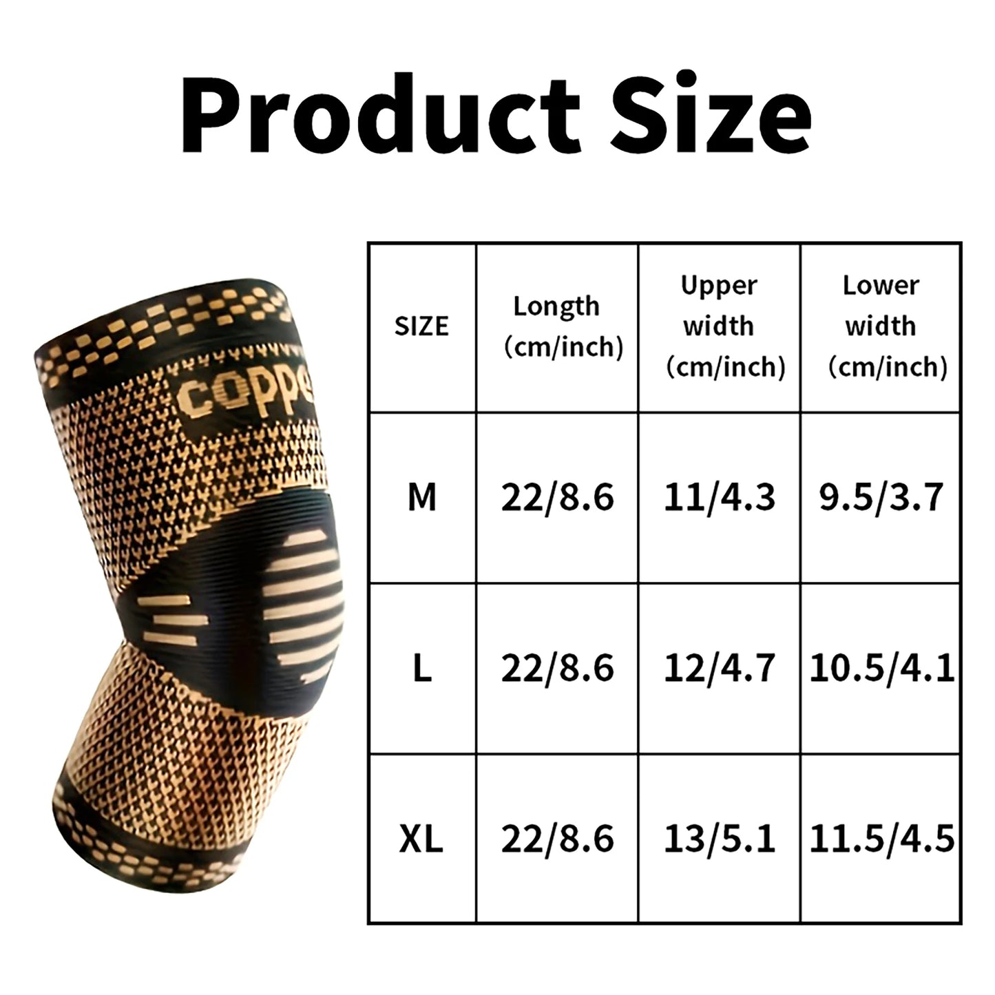 1 Pair Copper Elbow Sleeve Unisex Compression Sleeve Elbow Brace for Tennis Golfers Fitness Basketball Weightlifting Work Fit