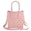 Women's Lightweight EVA Tote Bag Open Closure Waterproof Beach Daily Handbag Featuring Handle Shoulder Strap Clog Shoe Charm