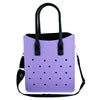 Women's Lightweight EVA Tote Bag Open Closure Waterproof Beach Daily Handbag Featuring Handle Shoulder Strap Clog Shoe Charm