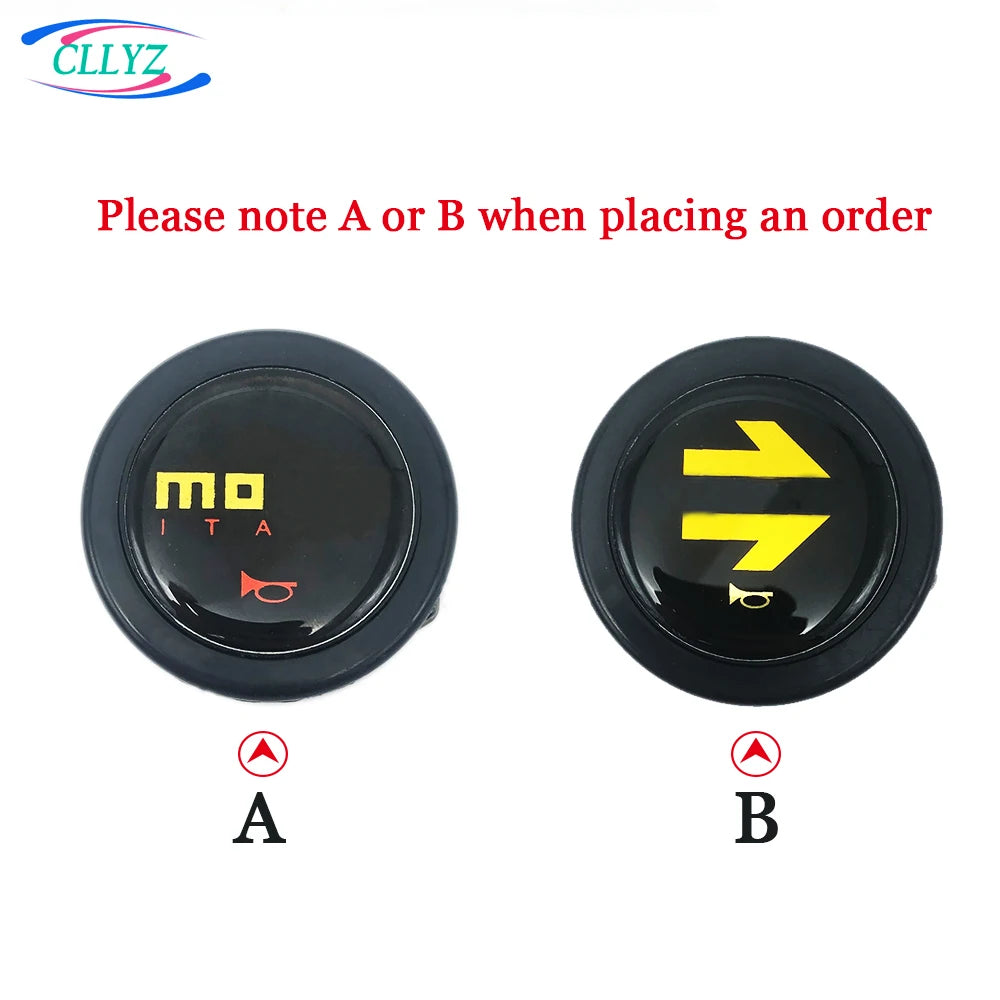 CLLYZ Sports Steering Wheel Horn Button Universal Aluminum Alloy + ABS Racing Style Hornbutton Cover Multi-Style JDW