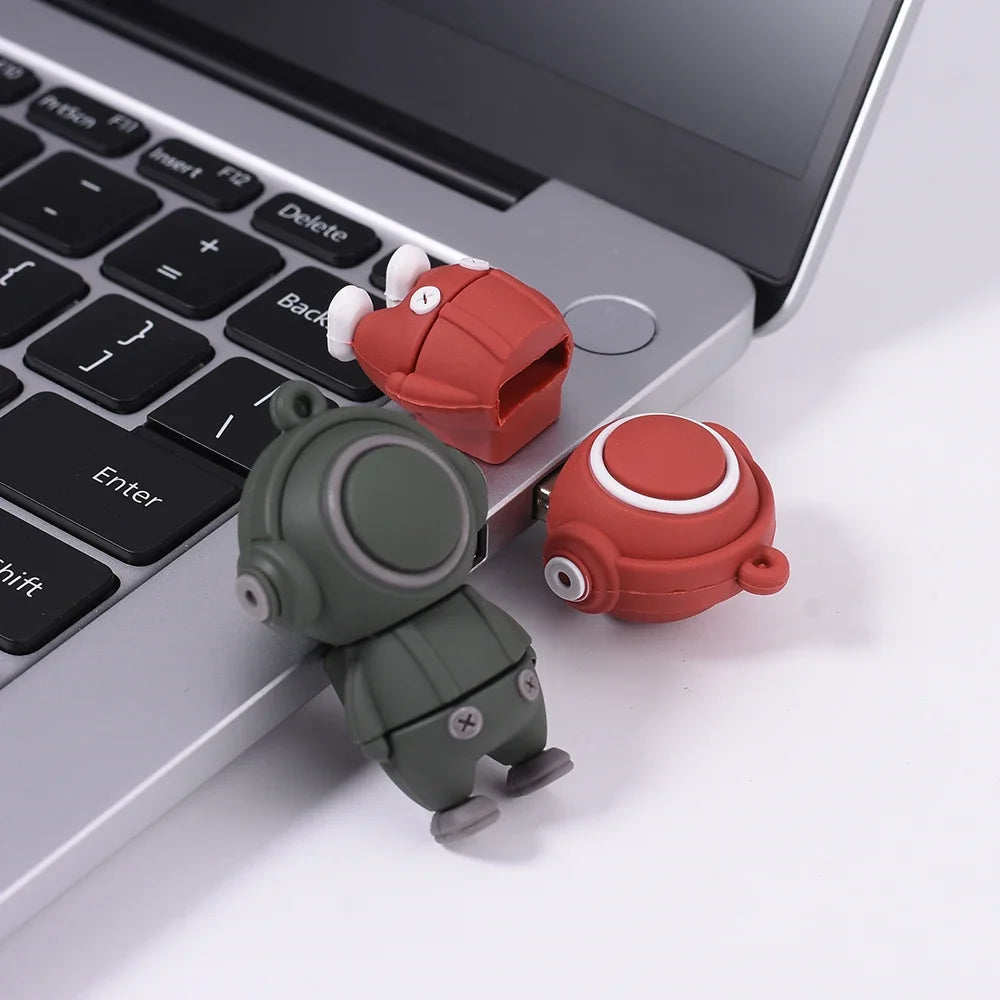 JASTER USB Flash Drive 64GB Cute Cartoon Coffee Cup Music Doll Pen Drive Owl Camera Free Keychain Creative Gift Memory Stick