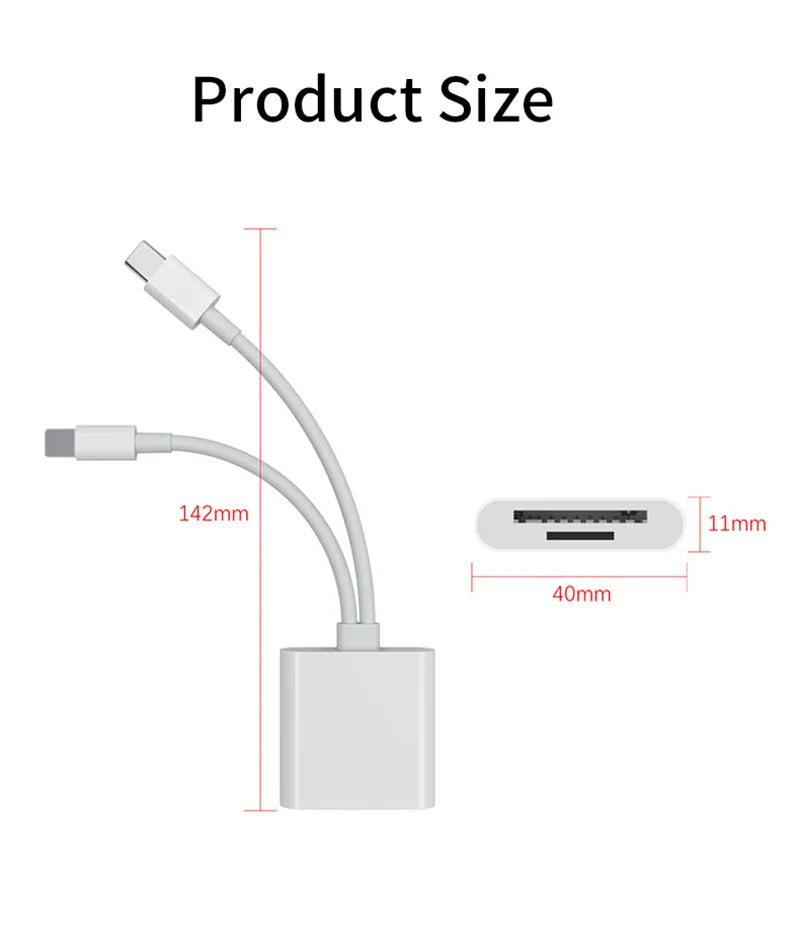 2 In 1 OTG Card Reader Type C Lightning to SD TF Memory Card Adapter For PC Laptop iPhone Multi Smart Cardreader No APP Requires