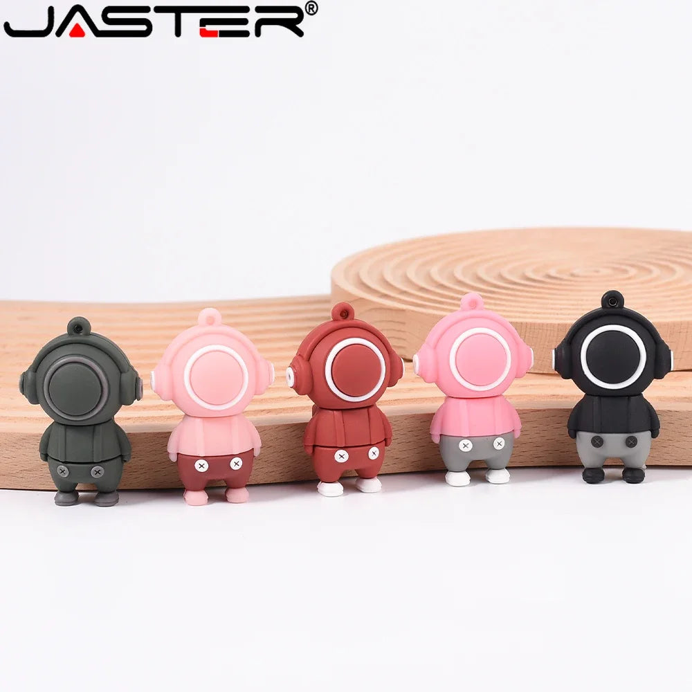 JASTER USB Flash Drive 64GB Cute Cartoon Coffee Cup Music Doll Pen Drive Owl Camera Free Keychain Creative Gift Memory Stick