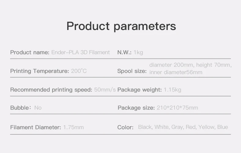CREALITY 3D 1KG 1.75mm PLA Filament No-Tangling Strong Bonding Dimensional Accuracy +/-0.02mm for Ender 3 V2 all FDM 3D Printer