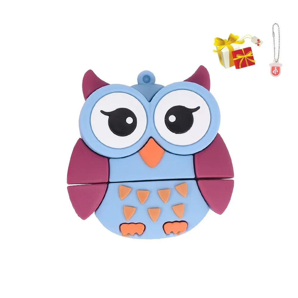JASTER USB Flash Drive 64GB Cute Cartoon Coffee Cup Music Doll Pen Drive Owl Camera Free Keychain Creative Gift Memory Stick