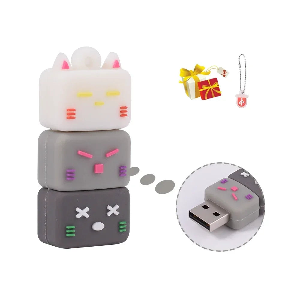 JASTER USB Flash Drive 64GB Cute Cartoon Coffee Cup Music Doll Pen Drive Owl Camera Free Keychain Creative Gift Memory Stick