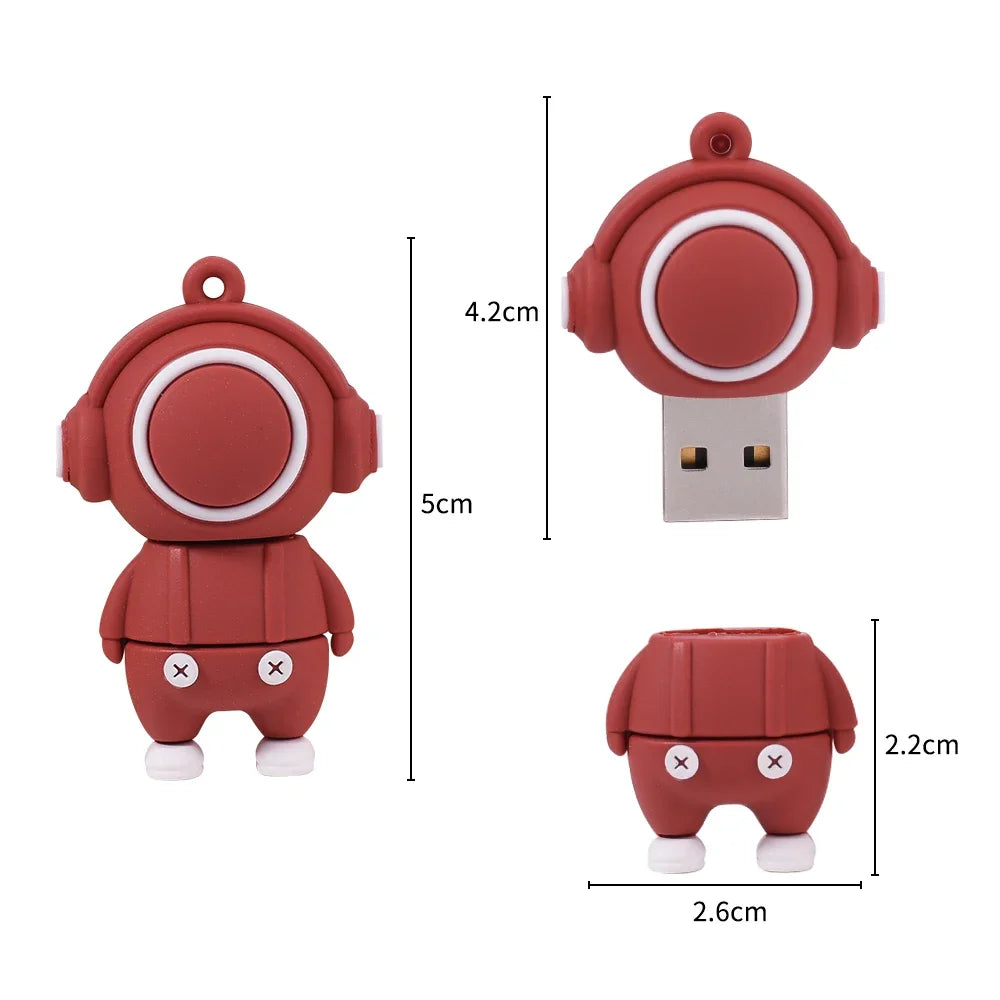 JASTER USB Flash Drive 64GB Cute Cartoon Coffee Cup Music Doll Pen Drive Owl Camera Free Keychain Creative Gift Memory Stick