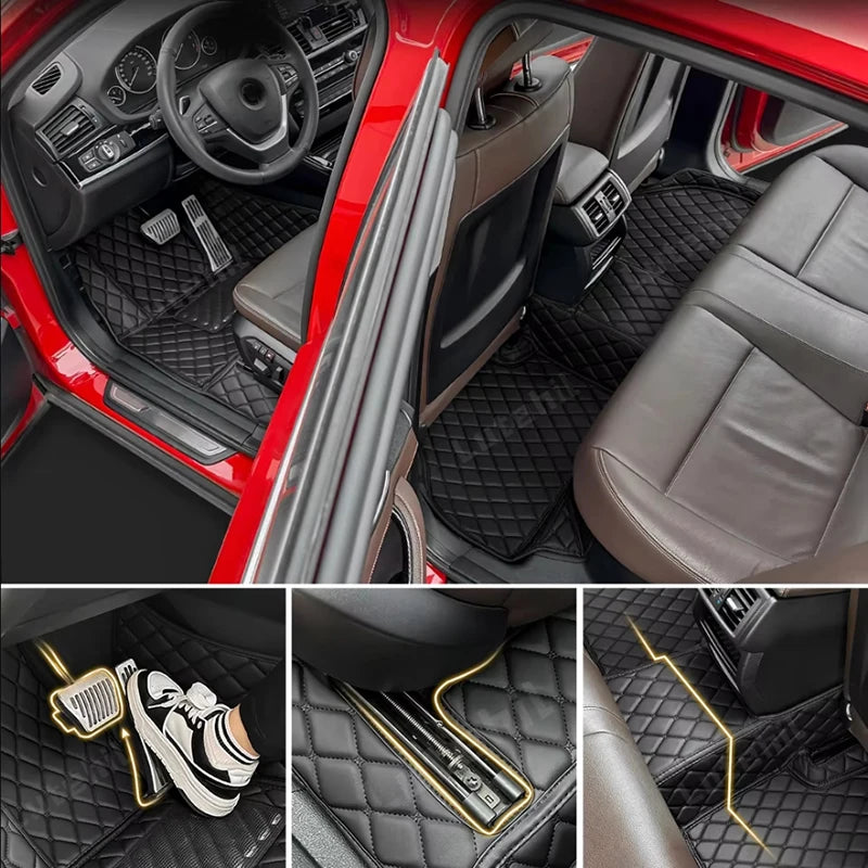 2025 NEW PU Leather Custom Car Floor Mats For Seat Leon 2006~2012 Waterproof Carpets Interior Accessories