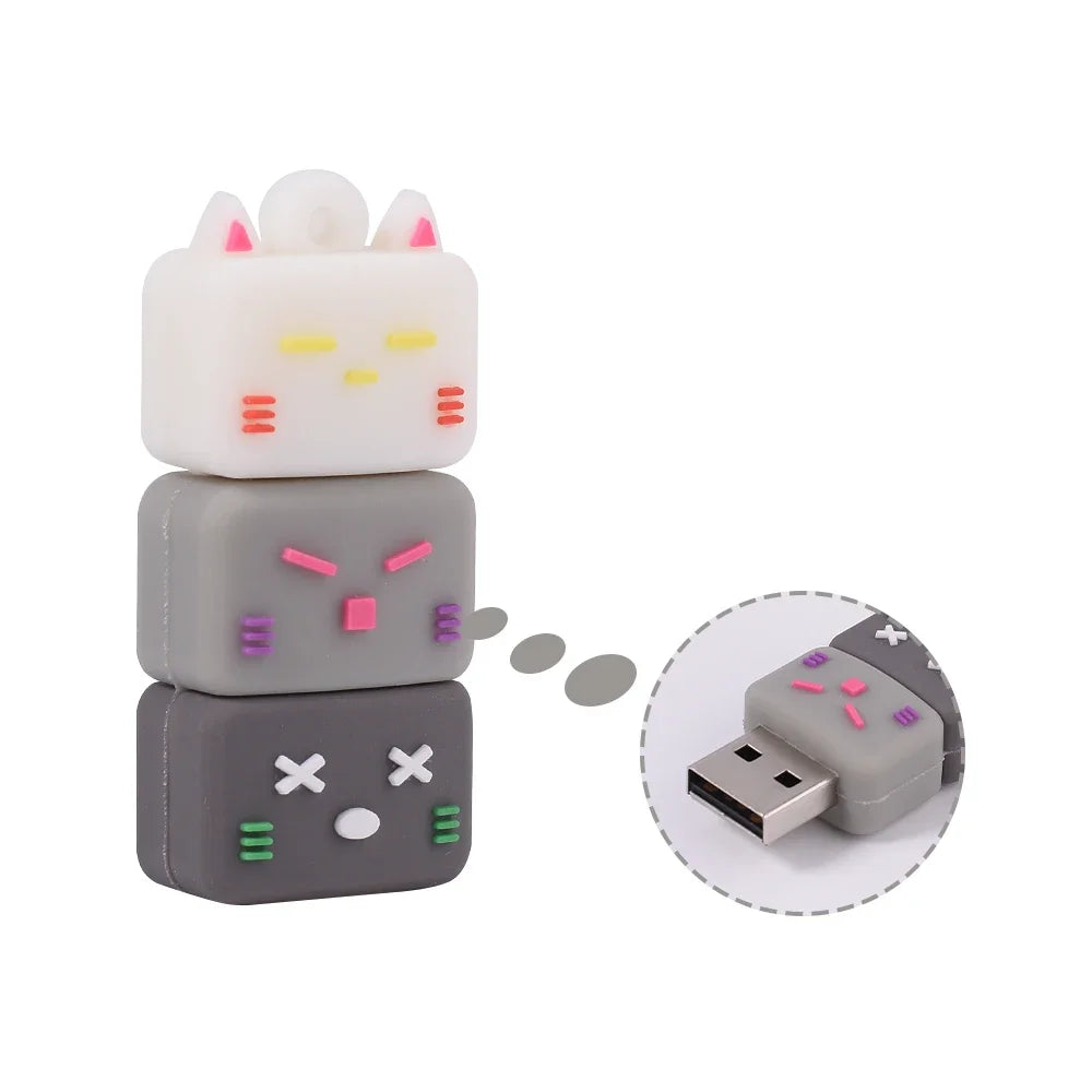JASTER USB Flash Drive 64GB Cute Cartoon Coffee Cup Music Doll Pen Drive Owl Camera Free Keychain Creative Gift Memory Stick