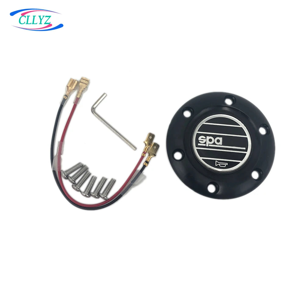 CLLYZ Sports Steering Wheel Horn Button Universal Aluminum Alloy + ABS Racing Style Hornbutton Cover Multi-Style JDW