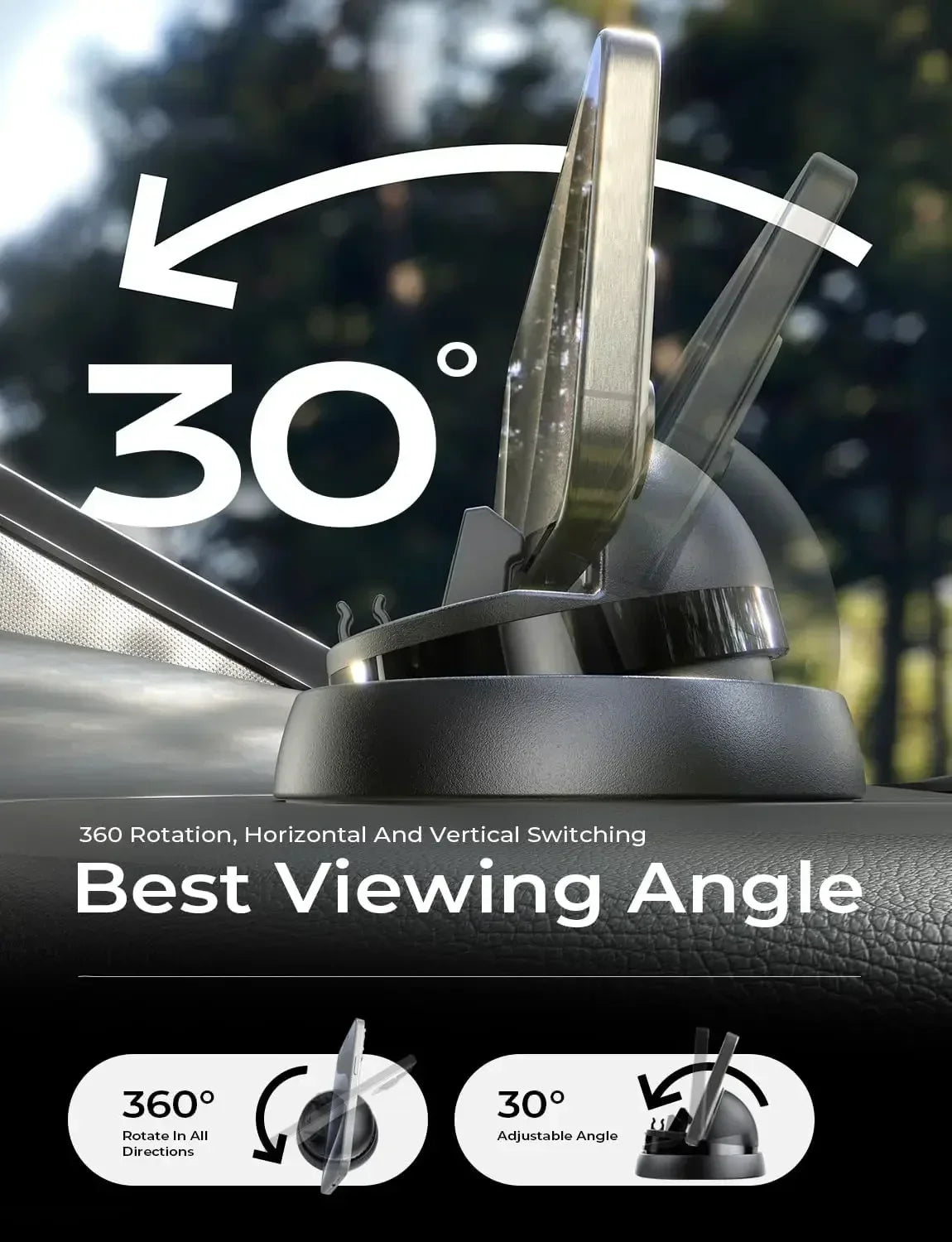 LISEN New Design 2024 360 Rotation Air Vent Phone Stand Folding Dashboard Mobile Phone Holder for Car