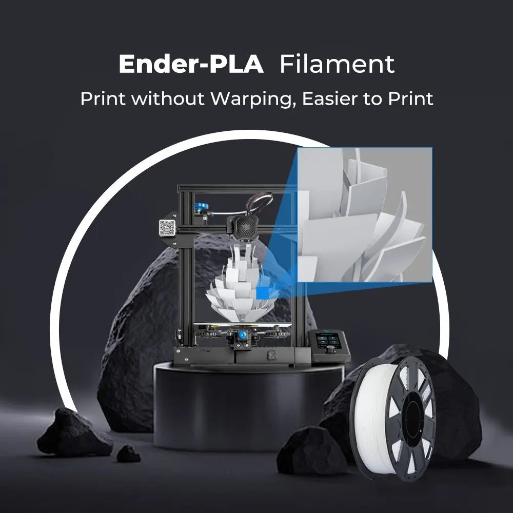 CREALITY 3D 1KG 1.75mm PLA Filament No-Tangling Strong Bonding Dimensional Accuracy +/-0.02mm for Ender 3 V2 all FDM 3D Printer