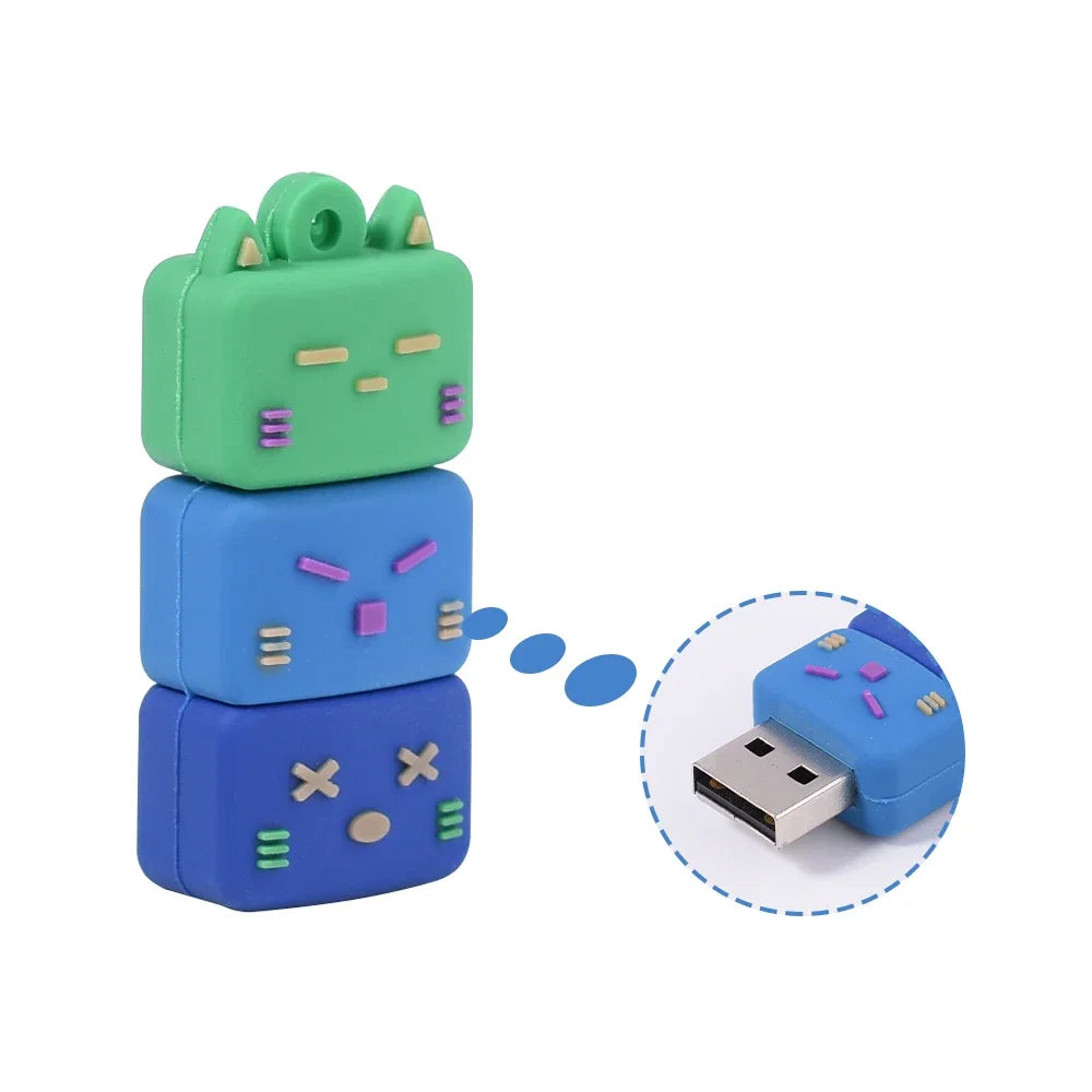 JASTER USB Flash Drive 64GB Cute Cartoon Coffee Cup Music Doll Pen Drive Owl Camera Free Keychain Creative Gift Memory Stick