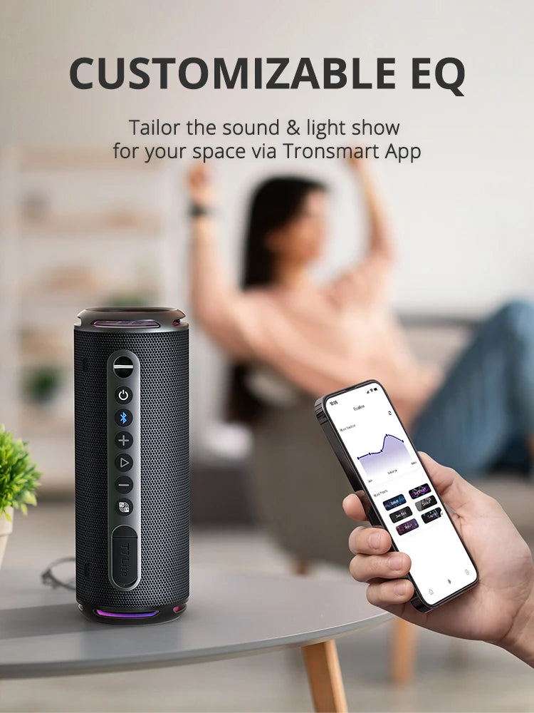 Tronsmart T7 Lite Bluetooth Speaker Enhanced Bass Portable Speaker with 24H Playtime, APP Control, IPX7 Waterproof for Camping