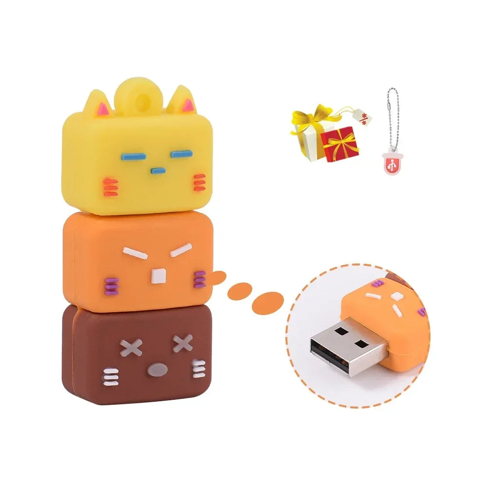 JASTER USB Flash Drive 64GB Cute Cartoon Coffee Cup Music Doll Pen Drive Owl Camera Free Keychain Creative Gift Memory Stick