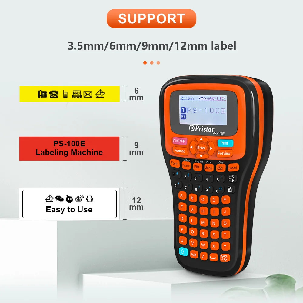 Wireless Label Printer PS100E Portable Auto Cutting Label Maker replace for Brother P-touch Label Machine DIY tze231 Label Tape