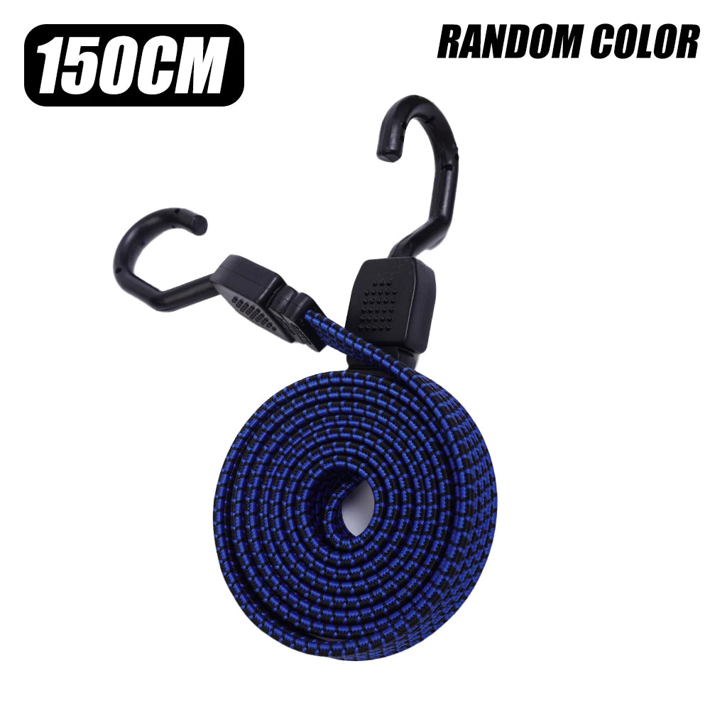 Elastic Bungees Cords with Hook Heavy Duty Luggage Bungee Strap Anti Slip Flat Elasticity Rope for Motorcycle Bicycles Movin