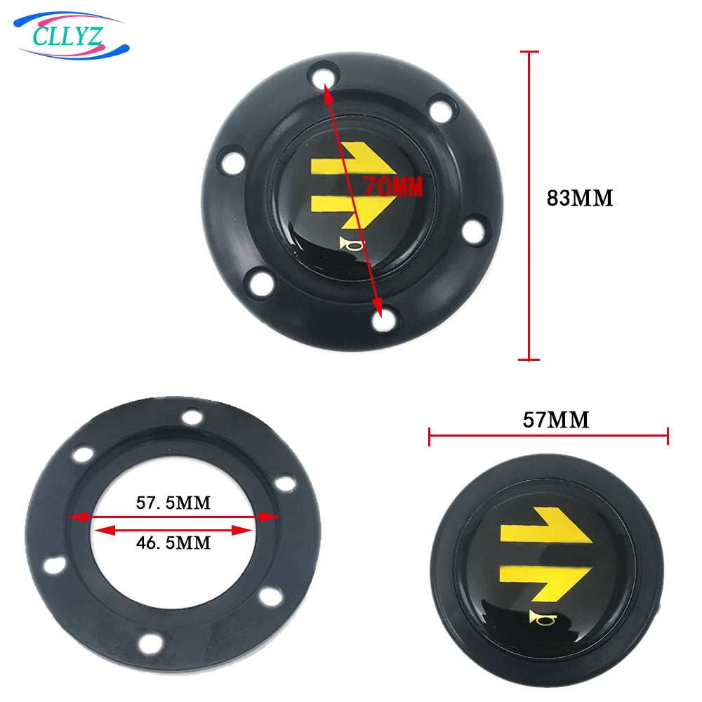 CLLYZ Sports Steering Wheel Horn Button Universal Aluminum Alloy + ABS Racing Style Hornbutton Cover Multi-Style JDW