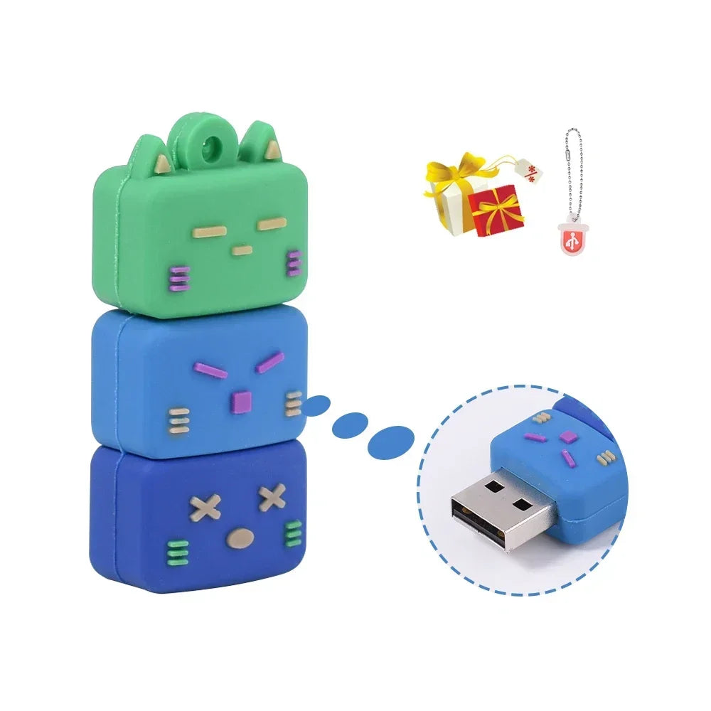 JASTER USB Flash Drive 64GB Cute Cartoon Coffee Cup Music Doll Pen Drive Owl Camera Free Keychain Creative Gift Memory Stick