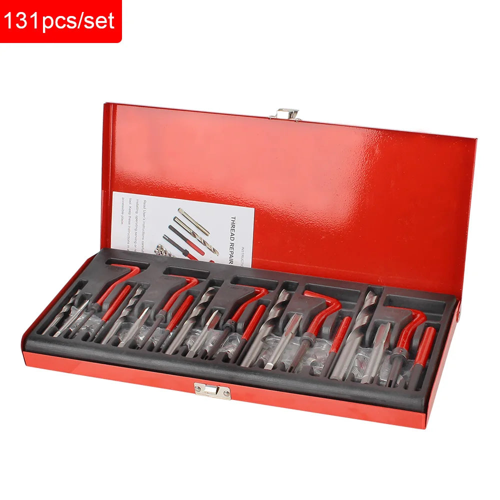88/131pcs Car Repair Tools Screwdriver Screw Bolt Driver Engine Block Restoring M5 M6 M8 M10 M12 Thread Set Vehicles Accessories