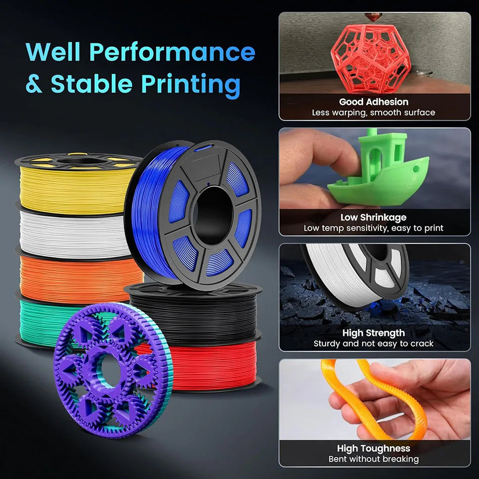 JAYO Easy ABS 3D Printer Filament 1.75mm 1KG ABS 3D Filament Fit Most FDM 3D Printers Excellent Toughness 3D Printing Materials