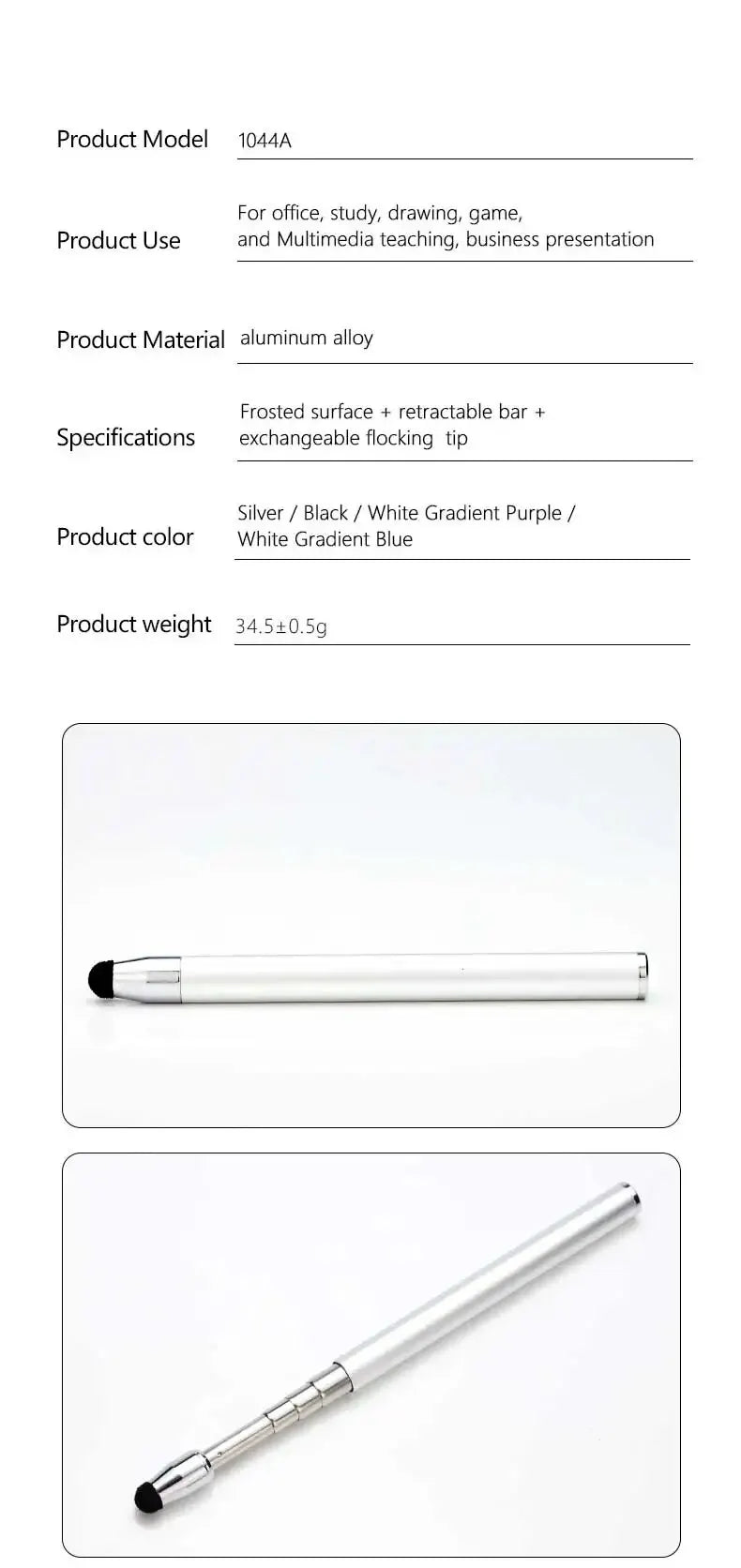 Capacitive Universal Telescopic Stick Smart Stylus Touch Pen Pencil for Touch Screen Devices iPad for Kids Or Eduction
