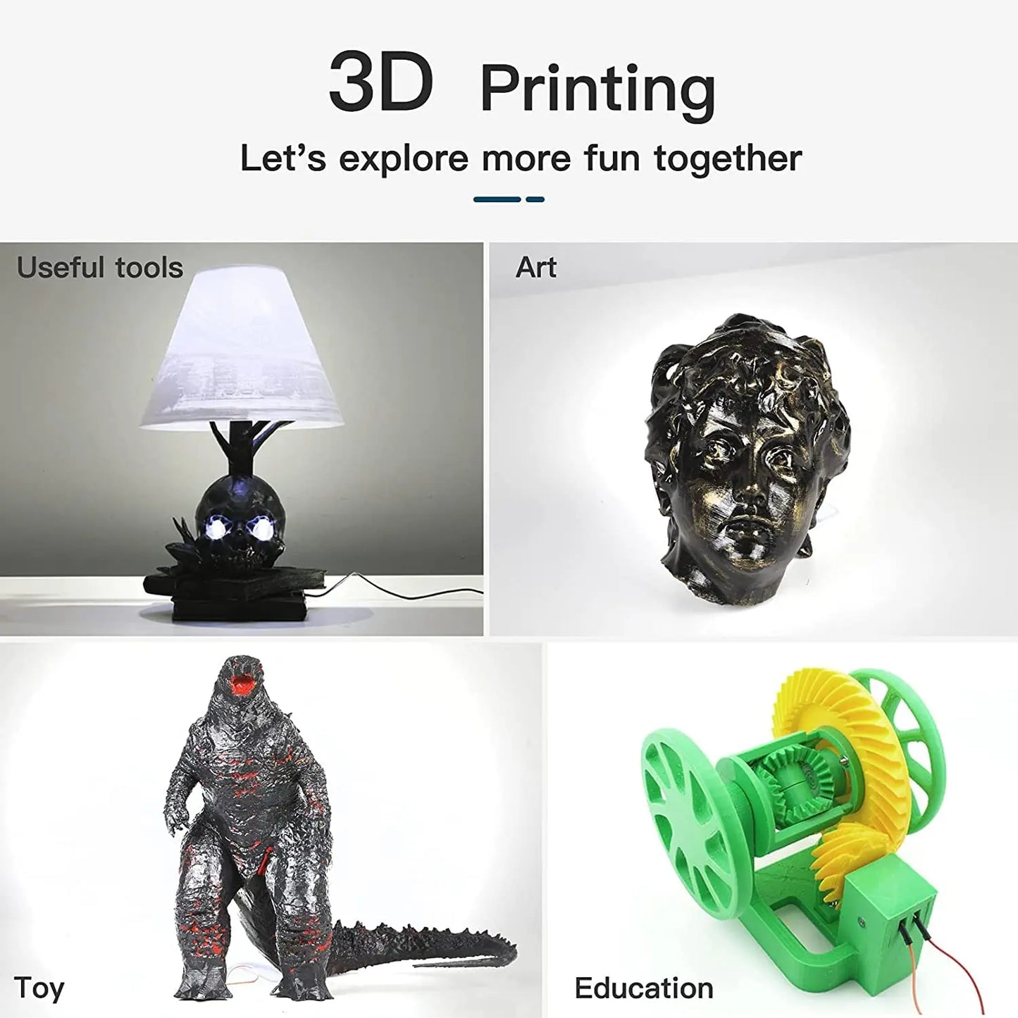 CREALITY 3D 1KG 1.75mm PLA Filament No-Tangling Strong Bonding Dimensional Accuracy +/-0.02mm for Ender 3 V2 all FDM 3D Printer