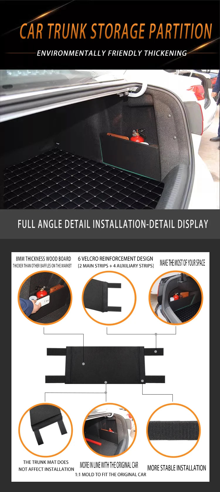 Car Accessories For Chevrolet Malibu 2013~2015 2014 Trunk Storage Partition Multifunction Storage Auto Interior Parts Organizer