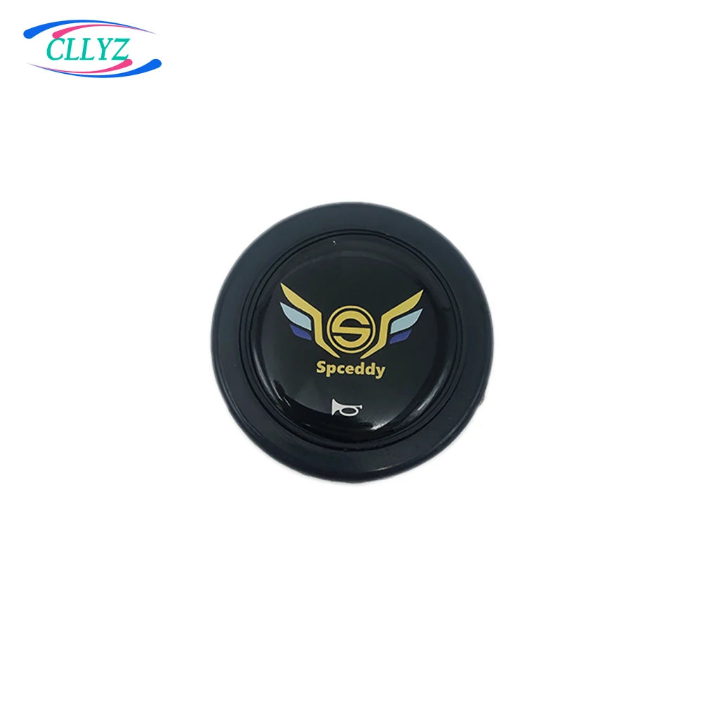 CLLYZ Sports Steering Wheel Horn Button Universal Aluminum Alloy + ABS Racing Style Hornbutton Cover Multi-Style JDW