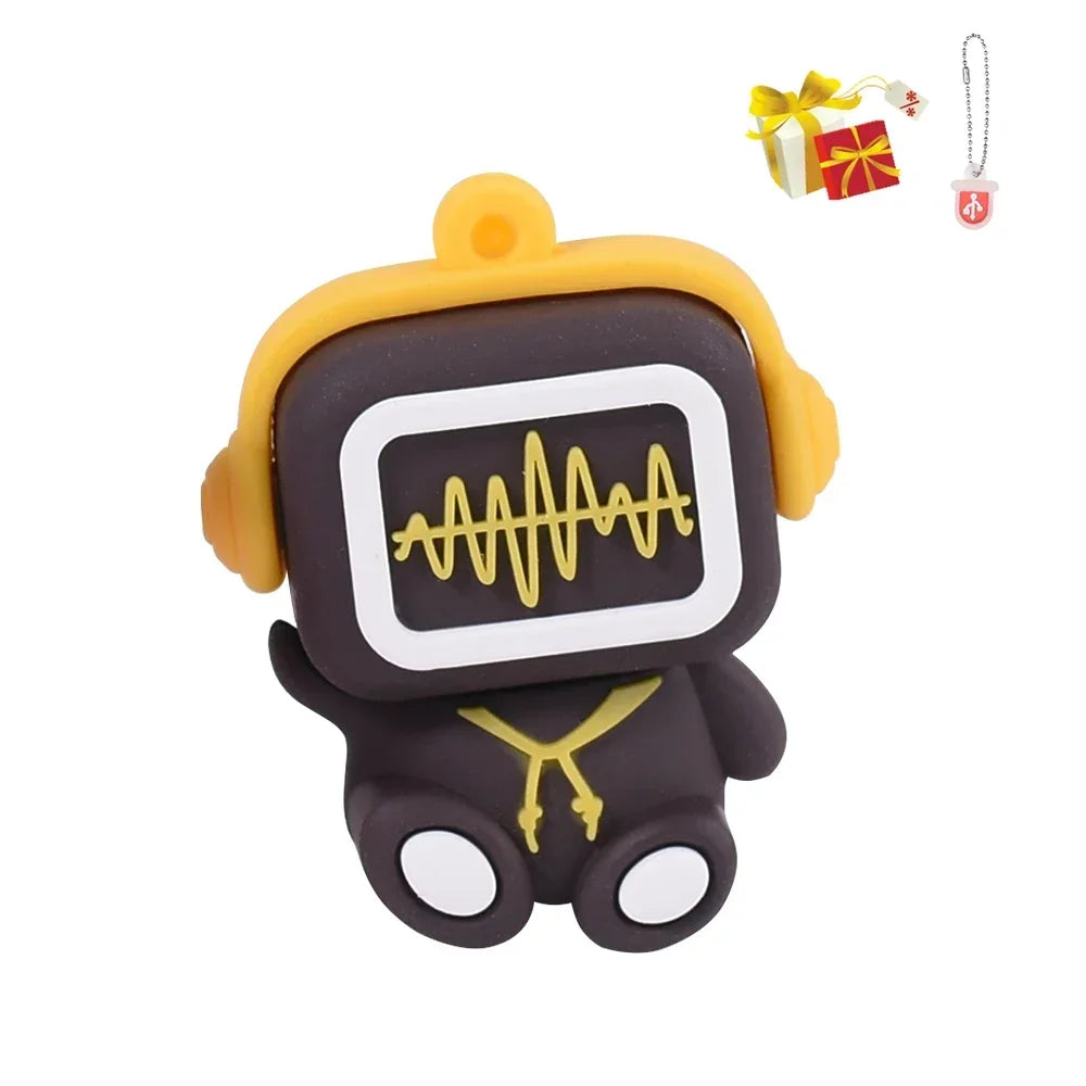 JASTER USB Flash Drive 64GB Cute Cartoon Coffee Cup Music Doll Pen Drive Owl Camera Free Keychain Creative Gift Memory Stick