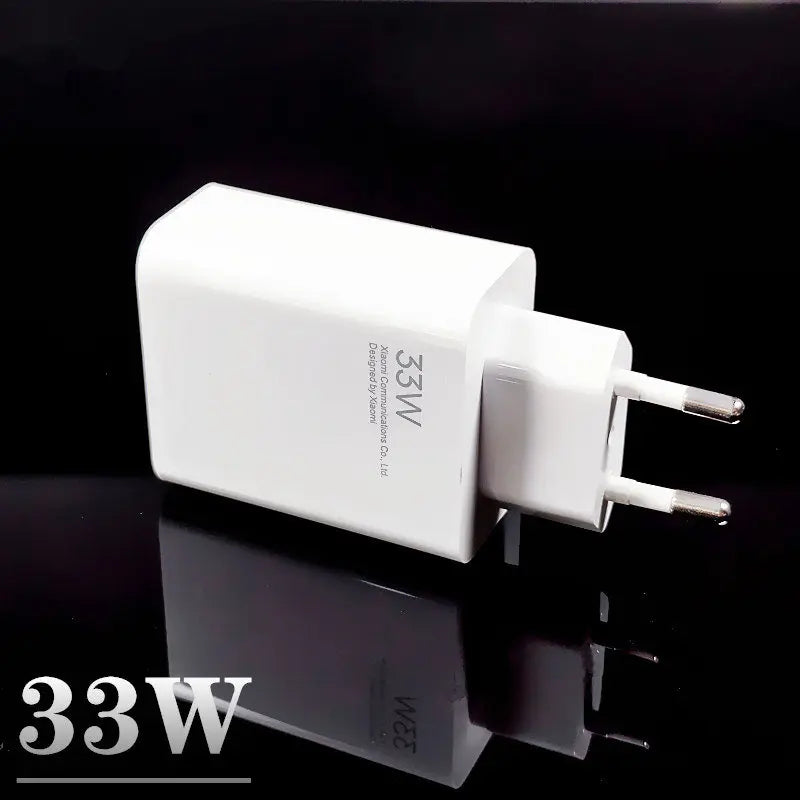 Original Xiaomi 33W Fast Charger EU Turbo Charge 2M 1.5M Type C Cable For Mi 10 9 10T Lite POCO X3 NFC Redmi K40 Note 9 10 Pro