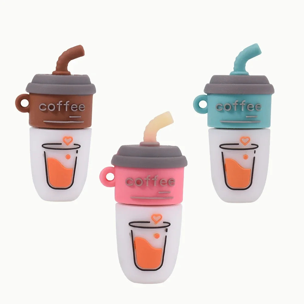 JASTER USB Flash Drive 64GB Cute Cartoon Coffee Cup Music Doll Pen Drive Owl Camera Free Keychain Creative Gift Memory Stick