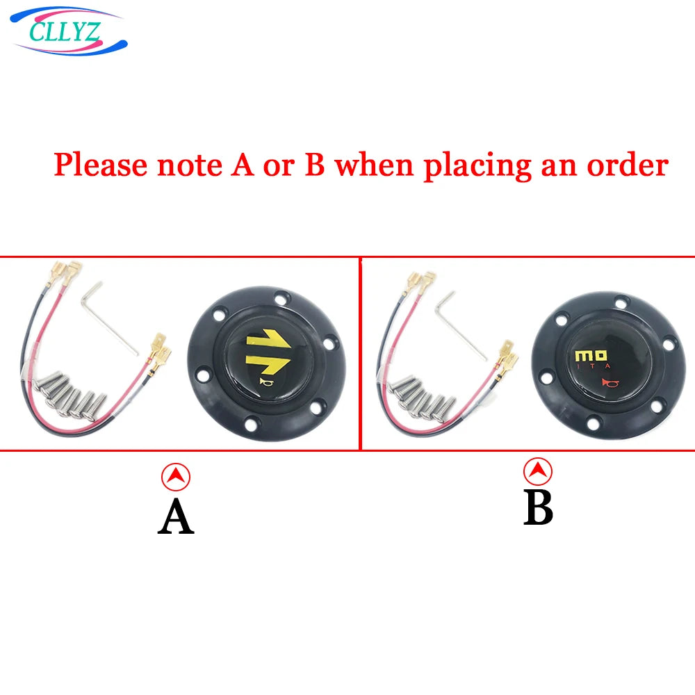 CLLYZ Sports Steering Wheel Horn Button Universal Aluminum Alloy + ABS Racing Style Hornbutton Cover Multi-Style JDW