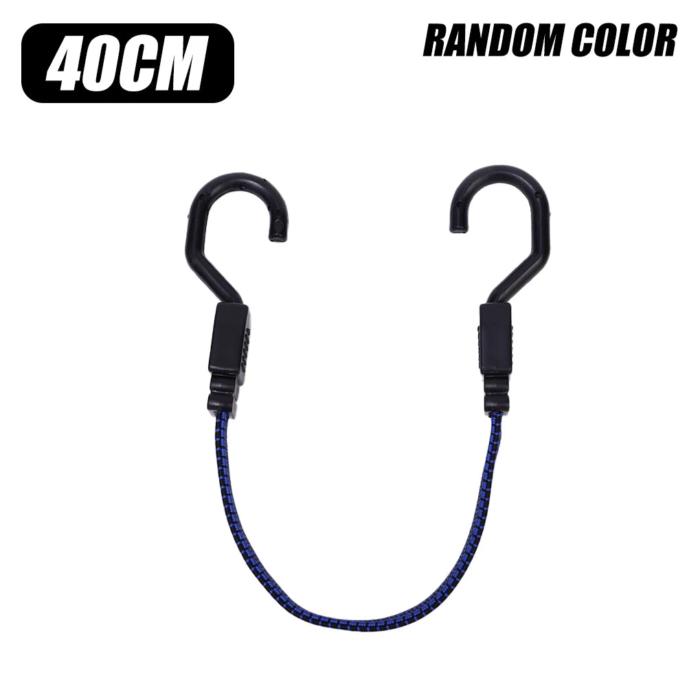 Elastic Bungees Cords with Hook Heavy Duty Luggage Bungee Strap Anti Slip Flat Elasticity Rope for Motorcycle Bicycles Movin