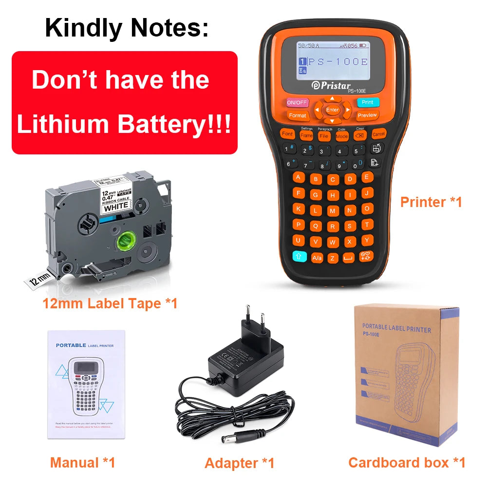Wireless Label Printer PS100E Portable Auto Cutting Label Maker replace for Brother P-touch Label Machine DIY tze231 Label Tape