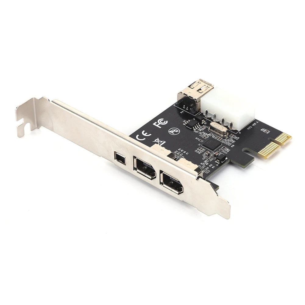PCI-E 1X to 16X 1394 DV Video Capture Card with 6 Pin to 4 Pin Firewire Adapter 3 Ports Free Driver Desktop Computer Accessory