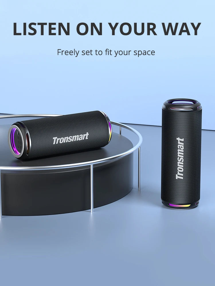 Tronsmart T7 Lite Bluetooth Speaker Enhanced Bass Portable Speaker with 24H Playtime, APP Control, IPX7 Waterproof for Camping