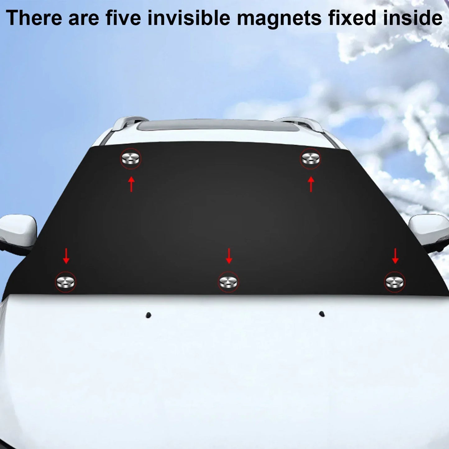 Car Snow Cover With Magnets Sunshade Cover Car Windshield Shade Waterproof Protector Cover For Winter Car Windscreen Cover