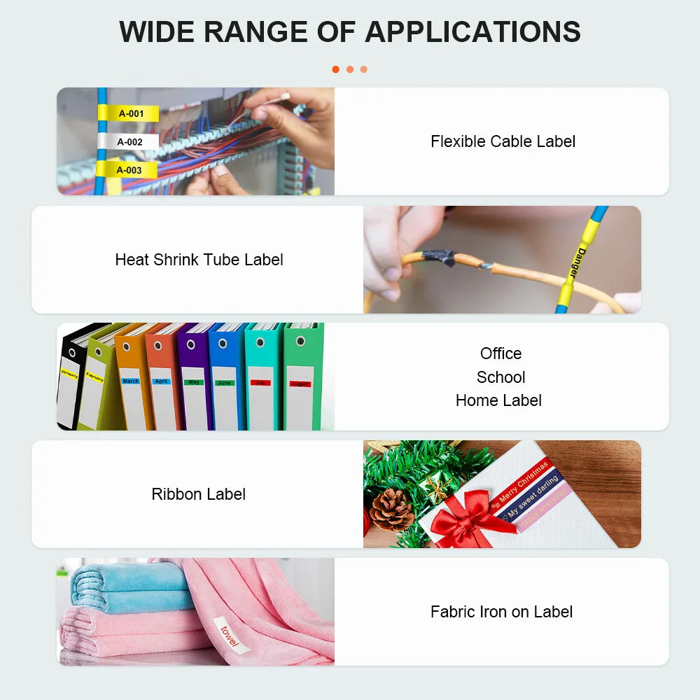 Wireless Label Printer PS100E Portable Auto Cutting Label Maker replace for Brother P-touch Label Machine DIY tze231 Label Tape