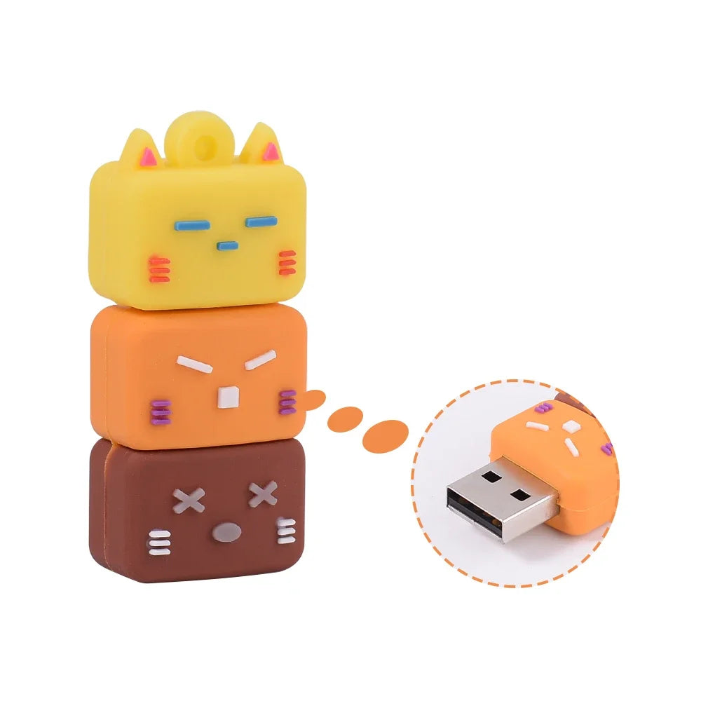 JASTER USB Flash Drive 64GB Cute Cartoon Coffee Cup Music Doll Pen Drive Owl Camera Free Keychain Creative Gift Memory Stick
