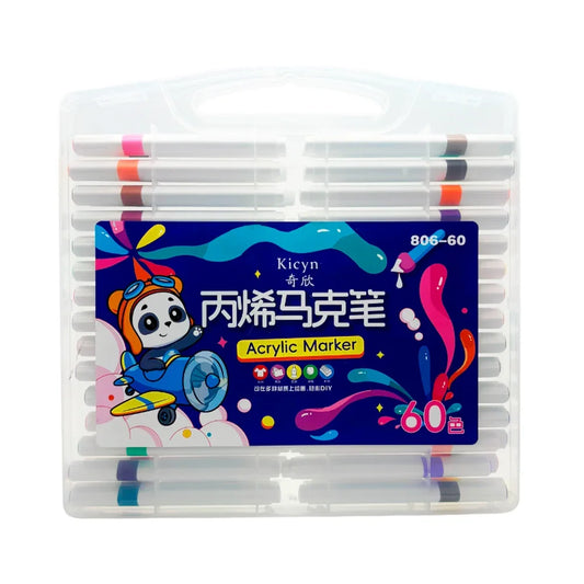 [GD] Large case with 60 acrylic markers, various colors / 806-60 / kicyn