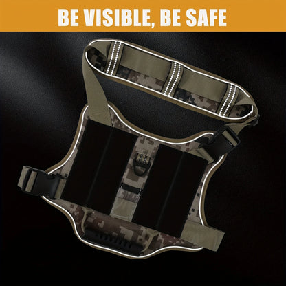 USLOCAL Tactical Service Dog Harness with Control Handle No Pulling Adjustable Reflective Pet Vest Harness Easy Walking Training