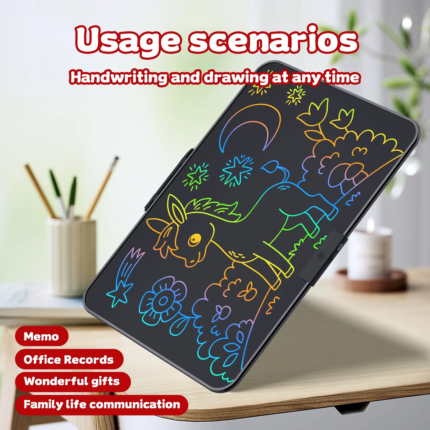 22 Inch Digital Type C Charging LCD Writing Tablet with Erasable Function Drawing Board Graphics Writing Pad for Kids or Adults