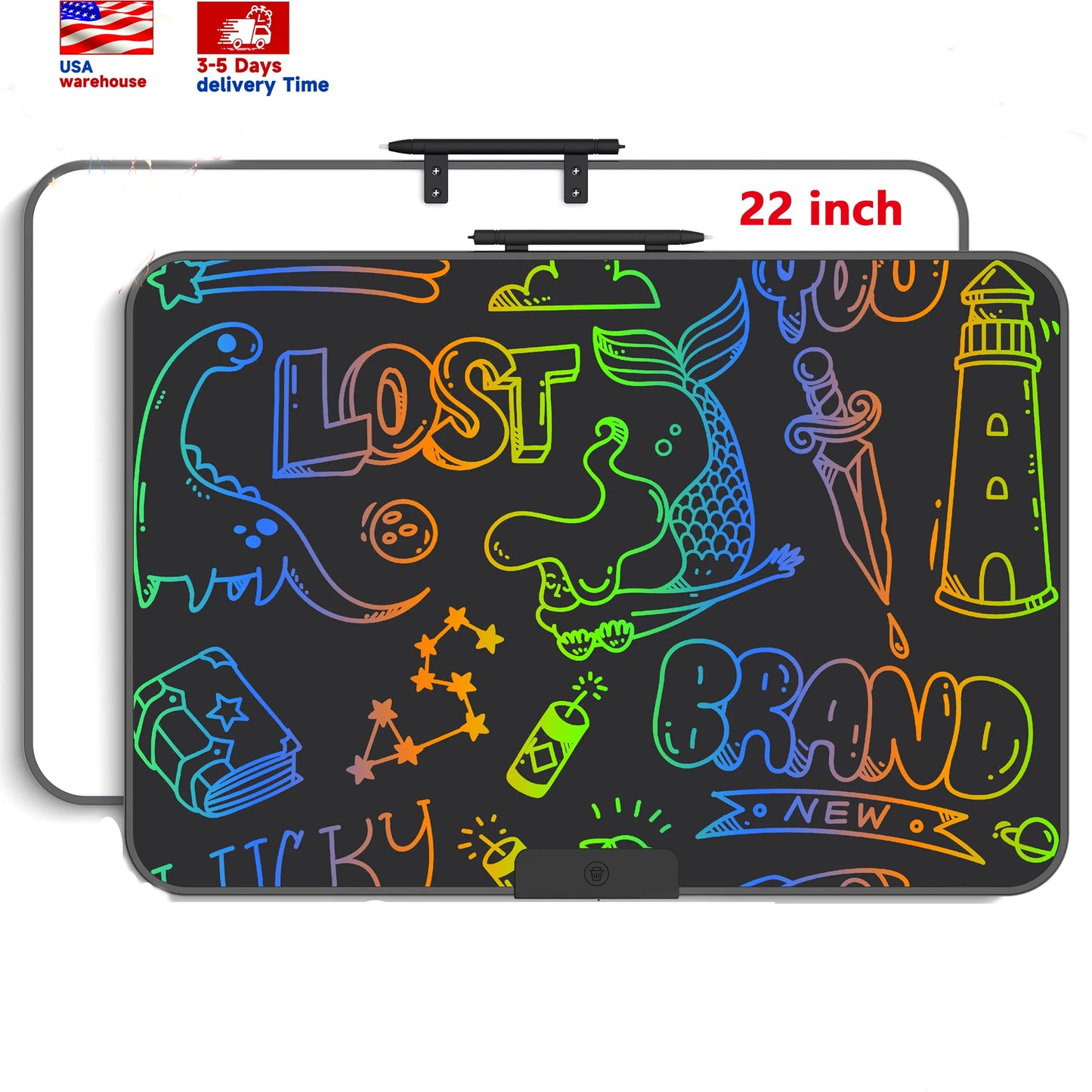 22 Inch Digital Type C Charging LCD Writing Tablet with Erasable Function Drawing Board Graphics Writing Pad for Kids or Adults