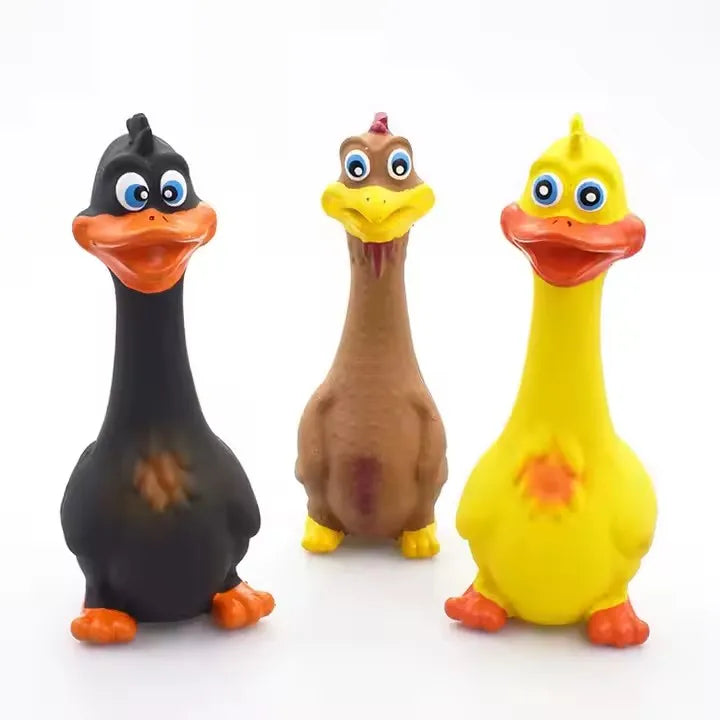 US LOCAL STOCK Hiphoppet 3pcs Hot Sale Latex Screaming Chicken Toys Eco Friendly TPR Pet Squeaky Dog Interactive Play Chew Toys