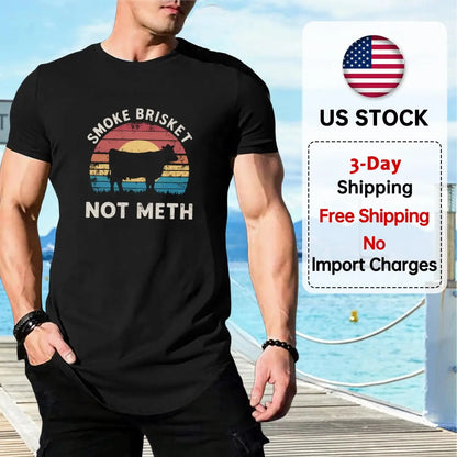 Men's Smoke Brisket BBQ T-Shirt, Funny Smoker Tee, Grill Master Gift, Short Sleeve Tee for Men & Women