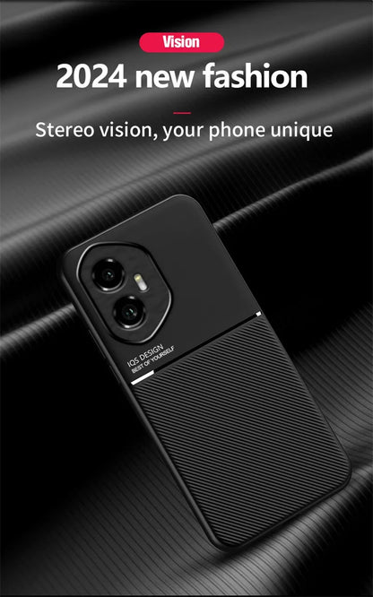 Car Magnetic Texture Phone Case For Honor 400 Pro Soft Silicone Shockproof Protective Back Cover For Huawei Honor 400 Lite